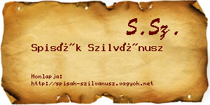 Spisák Szilvánusz névjegykártya